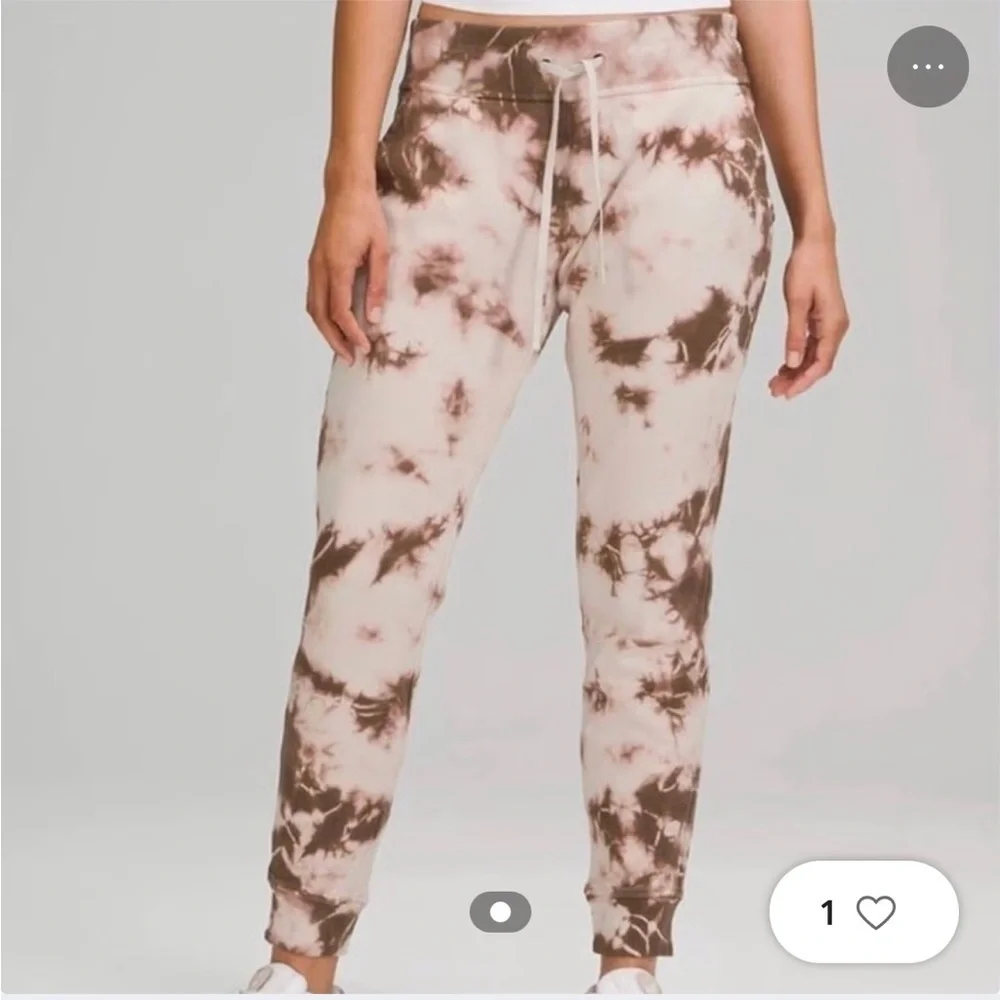 Lululemon Warm Down Jogger marble maroon pink tie dye drawstring waist pockets